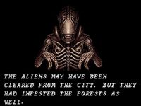 une photo d'Ã©cran de Alien VS Predator (Super Nintendo) sur Nintendo Super Nes